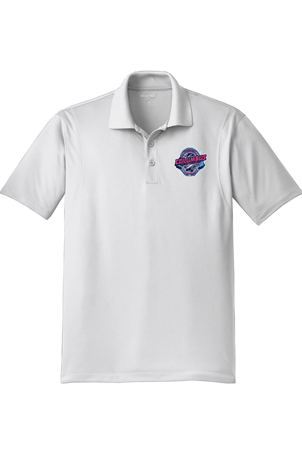 Columbus Flag Sharks Adult Embroidered Athletic Polo Signature Lacrosse