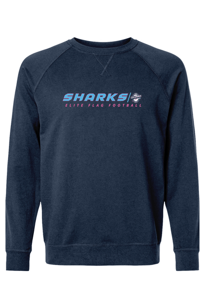 Columbus Flag Sharks Adult Heavyweight Raglan Long Sleeve Signature Lacrosse