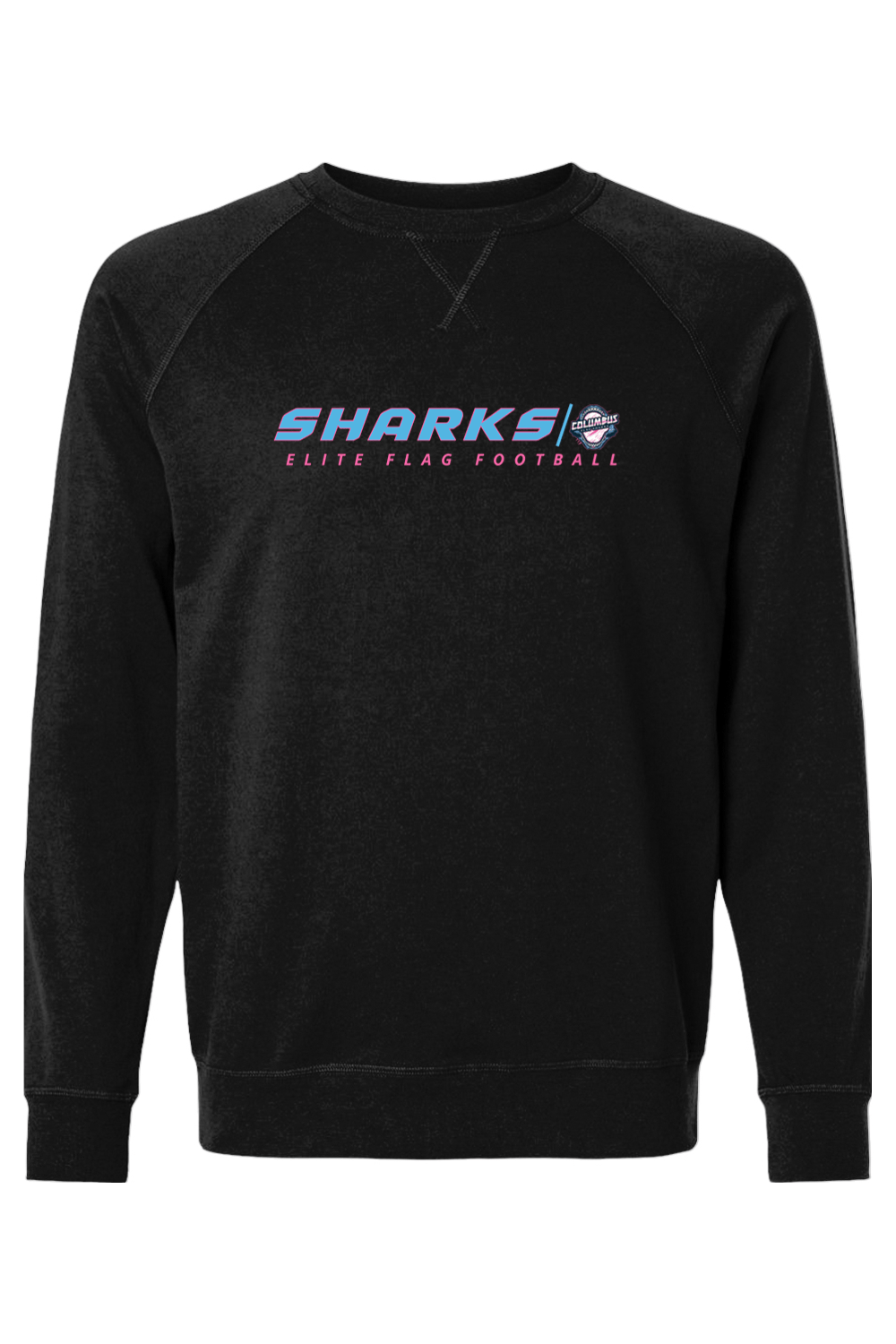 Columbus Flag Sharks Adult Heavyweight Raglan Long Sleeve Signature Lacrosse