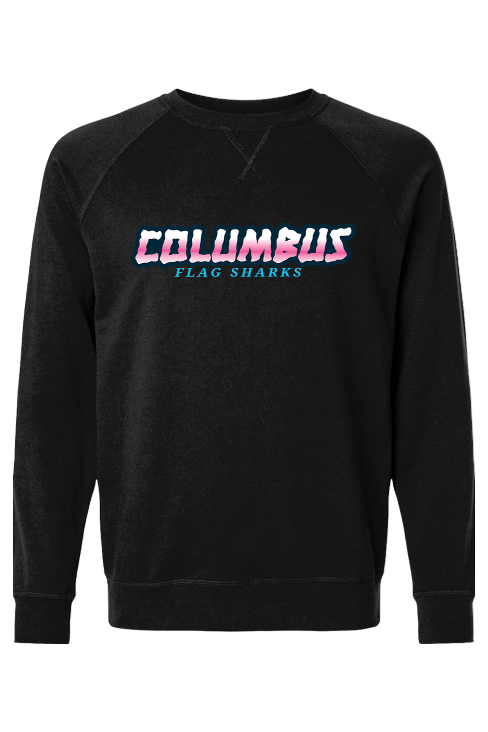 Columbus Flag Sharks Adult Heavyweight Raglan Long Sleeve Signature Lacrosse