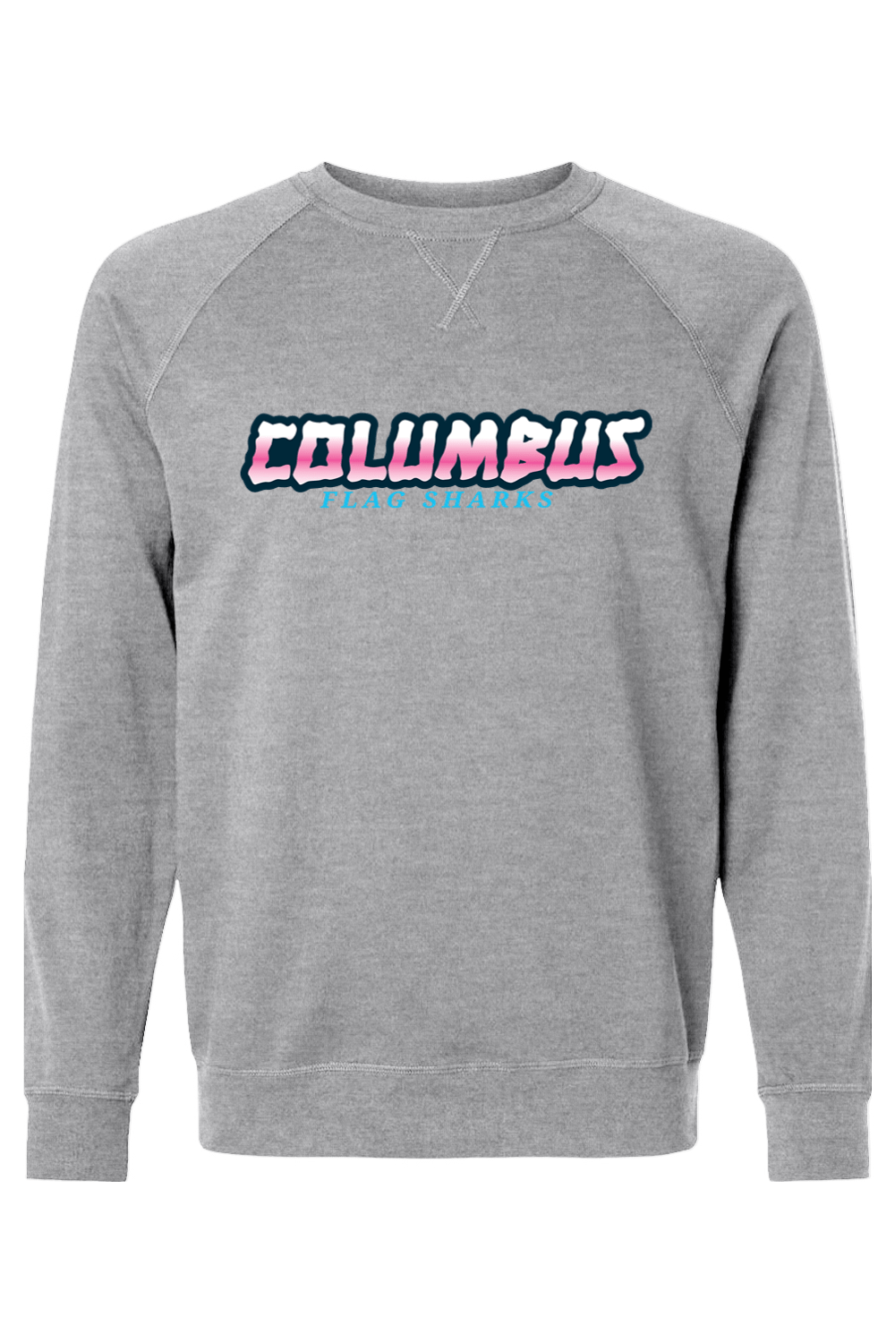 Columbus Flag Sharks Adult Heavyweight Raglan Long Sleeve Signature Lacrosse