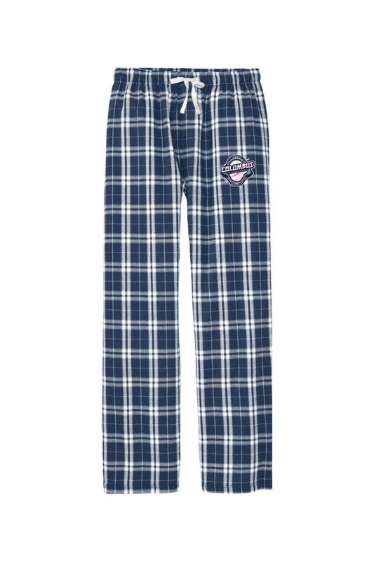 Columbus Flag Sharks Adult Men's Flannel Plaid Pants Signature Lacrosse