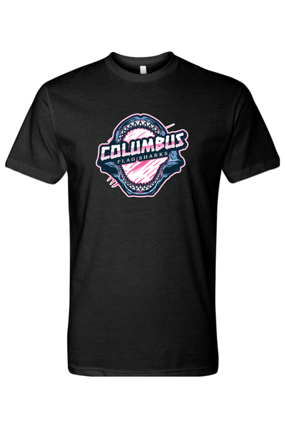 Columbus Flag Sharks Adult Men's T-Shirt Signature Lacrosse