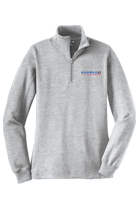 Columbus Flag Sharks Adult Women's Embroidered Quarter-Zip Pullover Signature Lacrosse