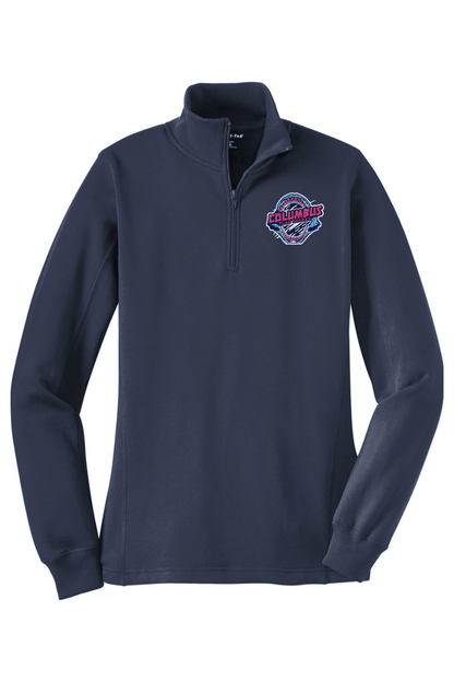 Columbus Flag Sharks Adult Women's Embroidered Quarter-Zip Pullover Signature Lacrosse