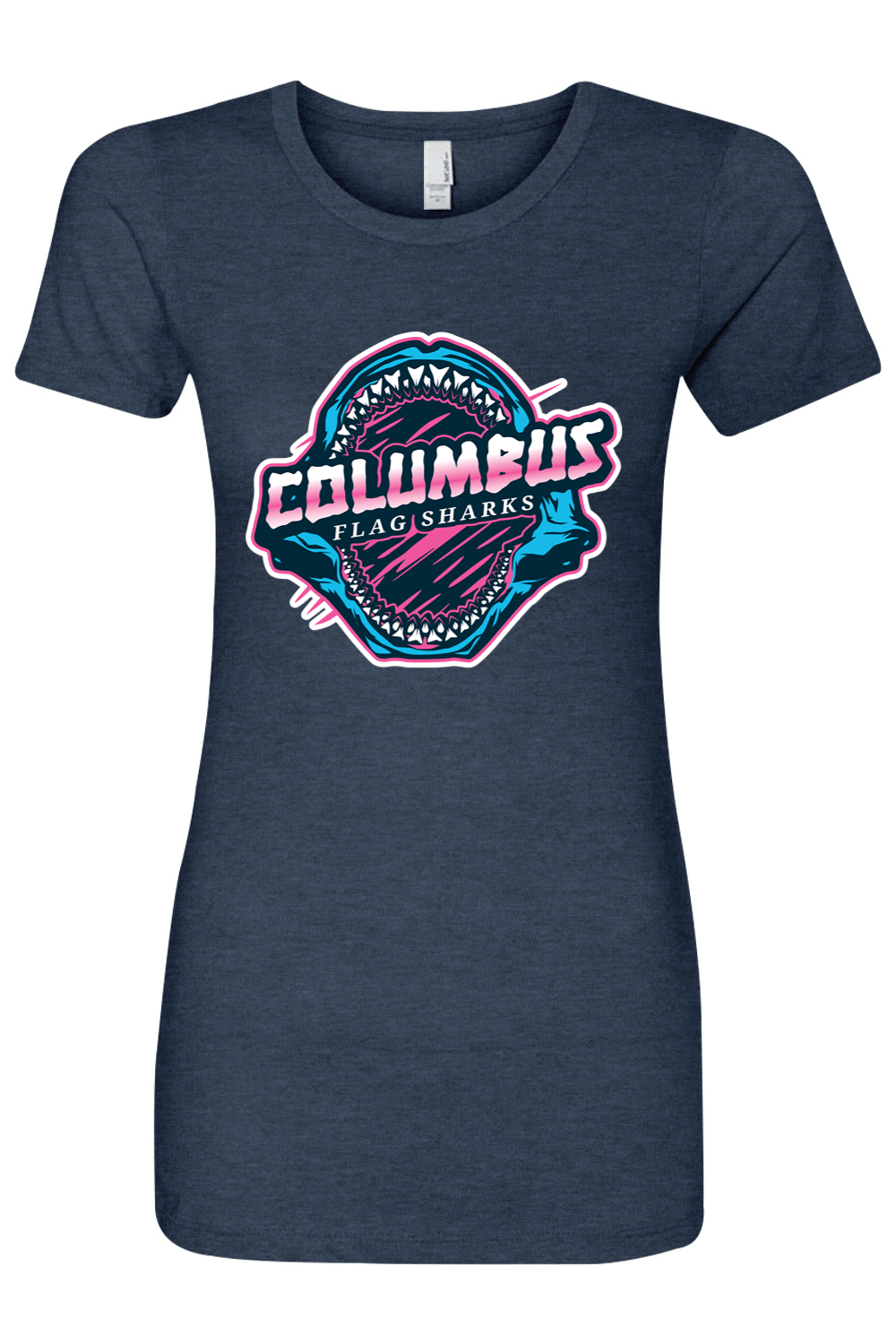 Columbus Flag Sharks Adult Women's T-Shirt Signature Lacrosse