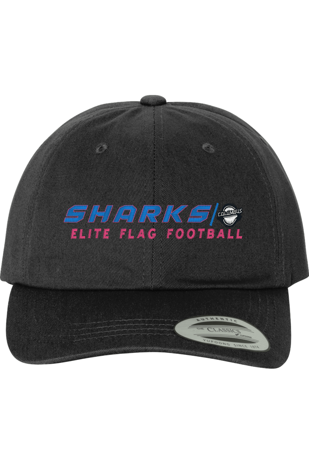 Columbus Flag Sharks Embroidered Dad Hat Signature Lacrosse