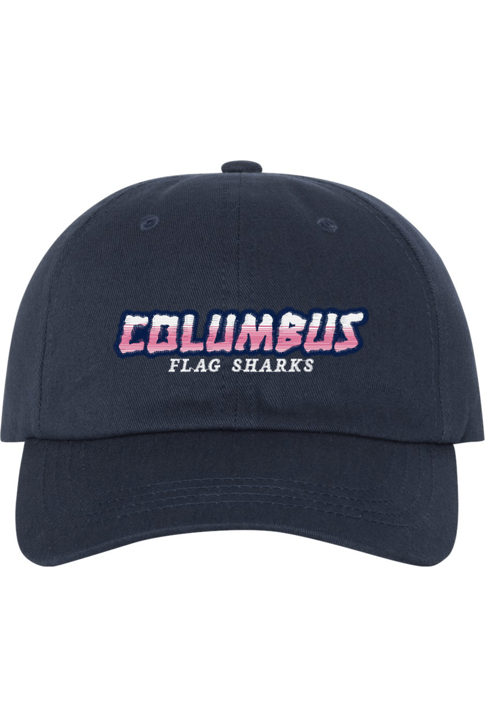 Columbus Flag Sharks Embroidered Dad Hat Signature Lacrosse