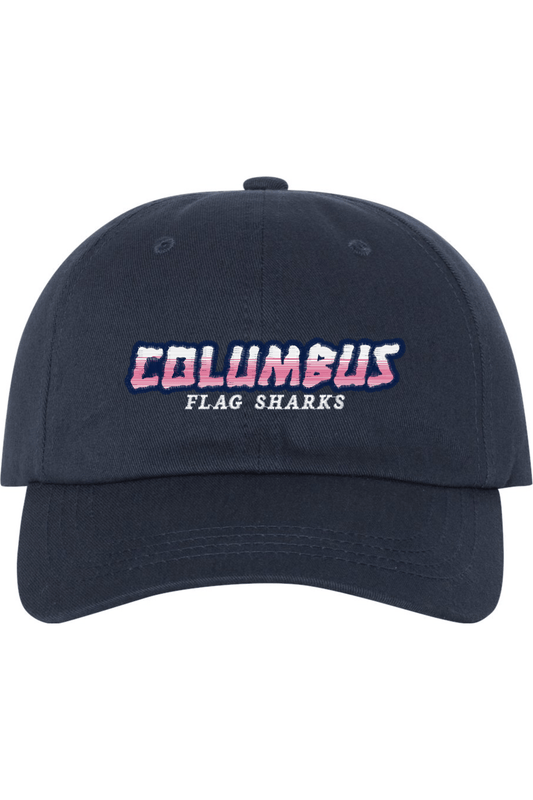 Columbus Flag Sharks Embroidered Dad Hat Signature Lacrosse