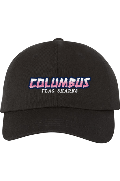 Columbus Flag Sharks Embroidered Dad Hat Signature Lacrosse