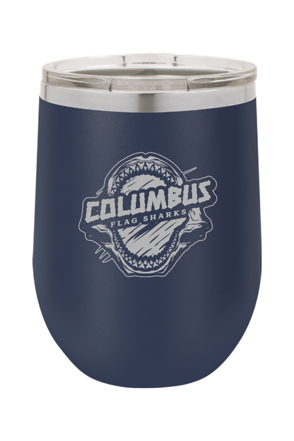 Columbus Flag Sharks Insulated Wine Tumbler Signature Lacrosse