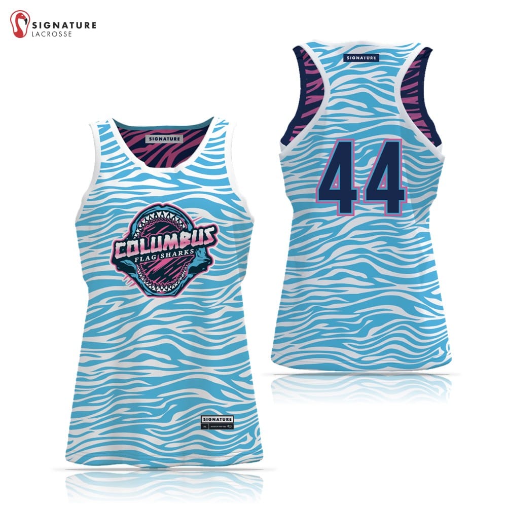 Columbus Flag Sharks Lacrosse Women's 3 Piece Player Game Package Signature Lacrosse