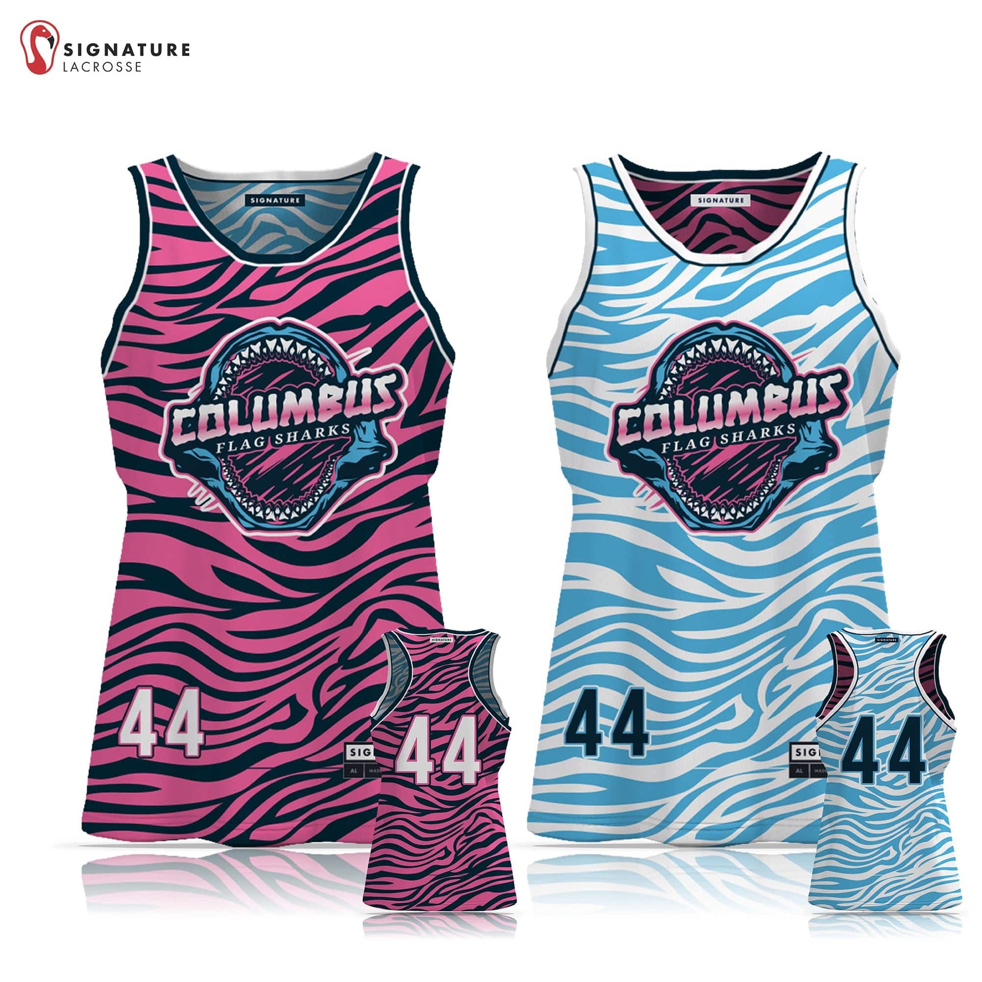 Columbus Flag Sharks Lacrosse Women's 3 Piece Player Game Package Signature Lacrosse