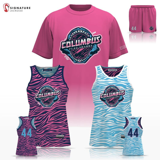 Columbus Flag Sharks Lacrosse Women's 3 Piece Player Game Package: Flag Sharks Signature Lacrosse