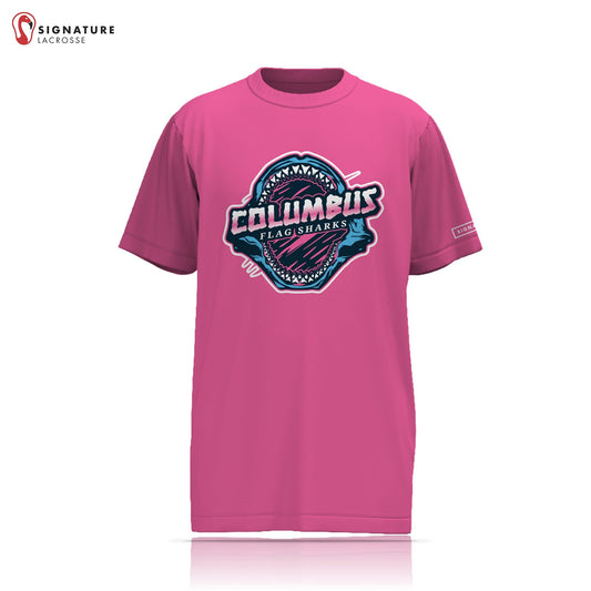 Columbus Flag Sharks Lacrosse Women's Player Short Sleeve Shooting Shirt Signature Lacrosse