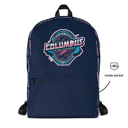 Columbus Flag Sharks Travel Backpack Signature Lacrosse