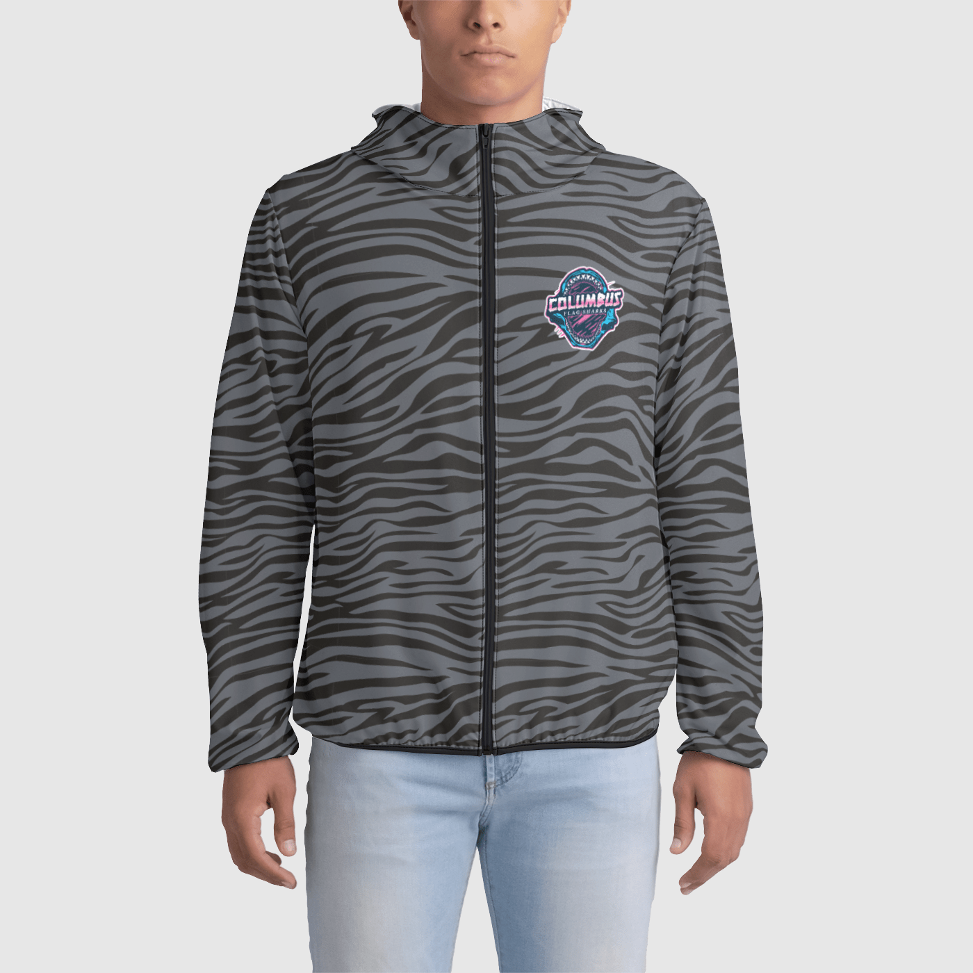 Columbus Flag Sharks Windbreaker Signature Lacrosse