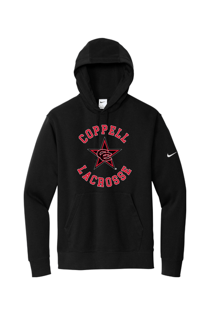 Coppell Lacrosse Nike Club Fleece Sleeve Swoosh Pullover Hoodie Signature Lacrosse