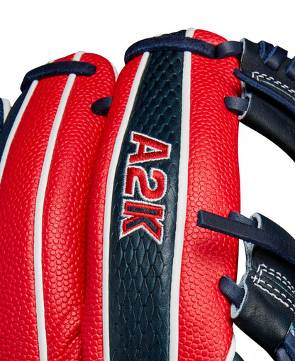 Wilson 2024 Fall A2K 1724SS Red/Navy 11.75" Baseball Glove WBW1026171175