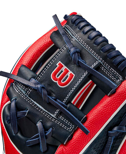 Wilson 2024 Fall A2K 1724SS Red/Navy 11.75" Baseball Glove WBW1026171175