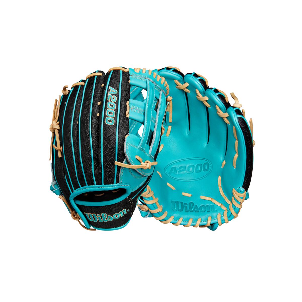 Wilson 2024 Fall A2000 PF50SS Black/Teal 12.25" Baseball Glove WBW1022771225