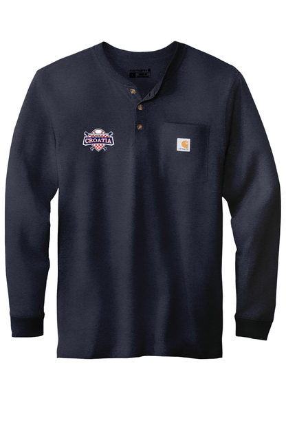 Croatia North Men's Carhartt Long Sleeve Henley T-Shirt Signature Lacrosse