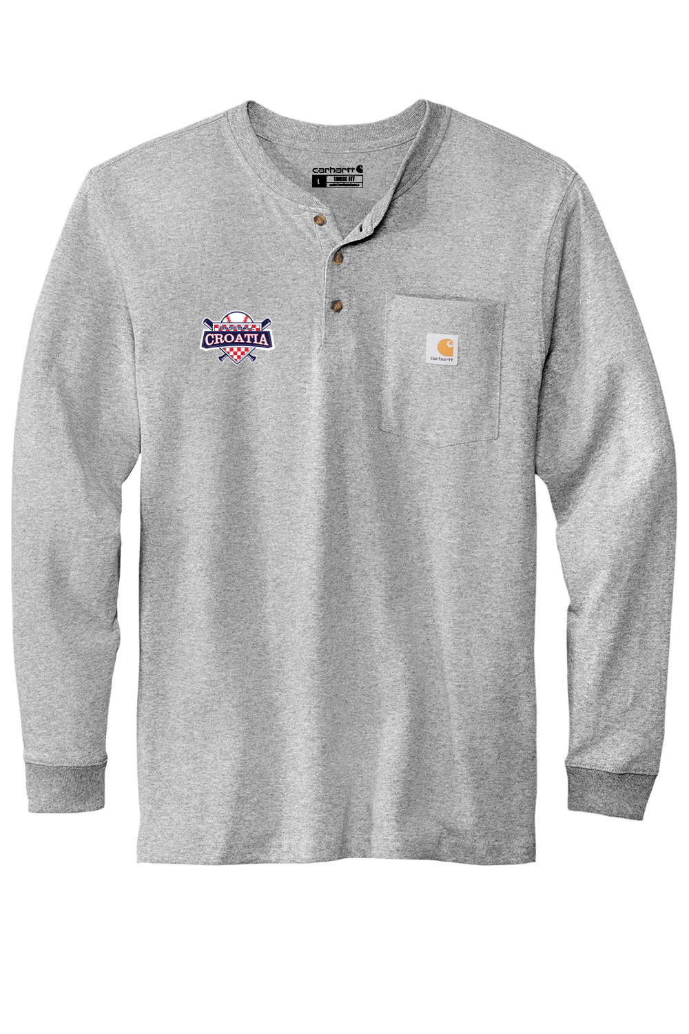 Croatia North Men's Carhartt Long Sleeve Henley T-Shirt Signature Lacrosse