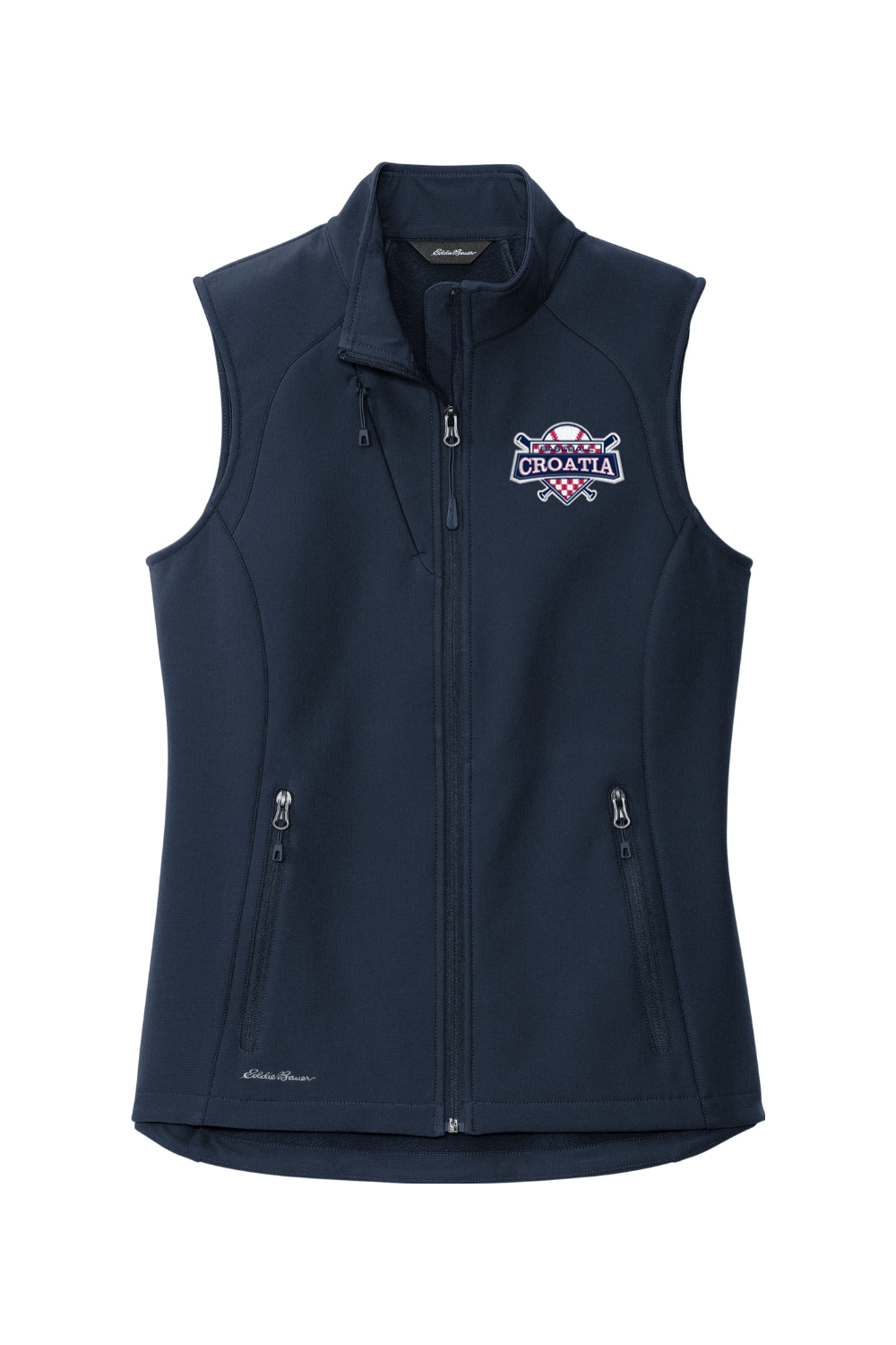 Croatia North Women's Embroidered Eddie Bauer Ladies Stretch Soft Shell Vest Signature Lacrosse