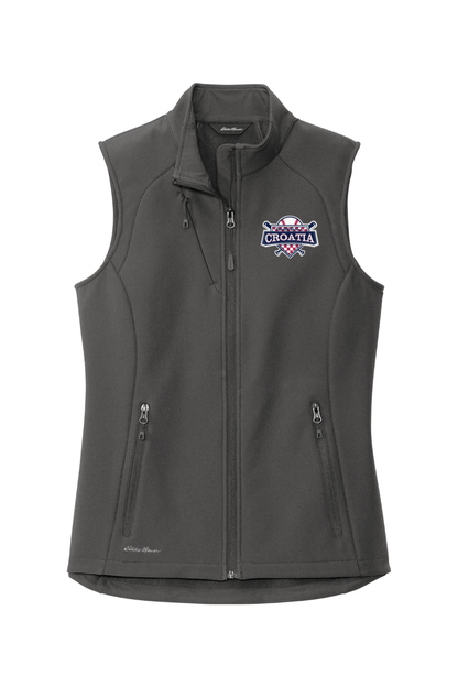 Croatia North Women's Embroidered Eddie Bauer Ladies Stretch Soft Shell Vest Signature Lacrosse