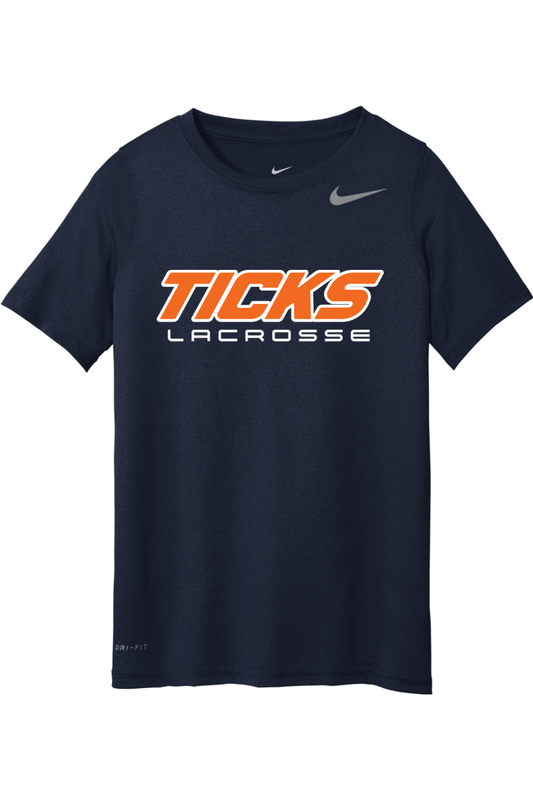 CT River Ticks Nike Youth Team rLegend Tee - College Navy Signature Lacrosse