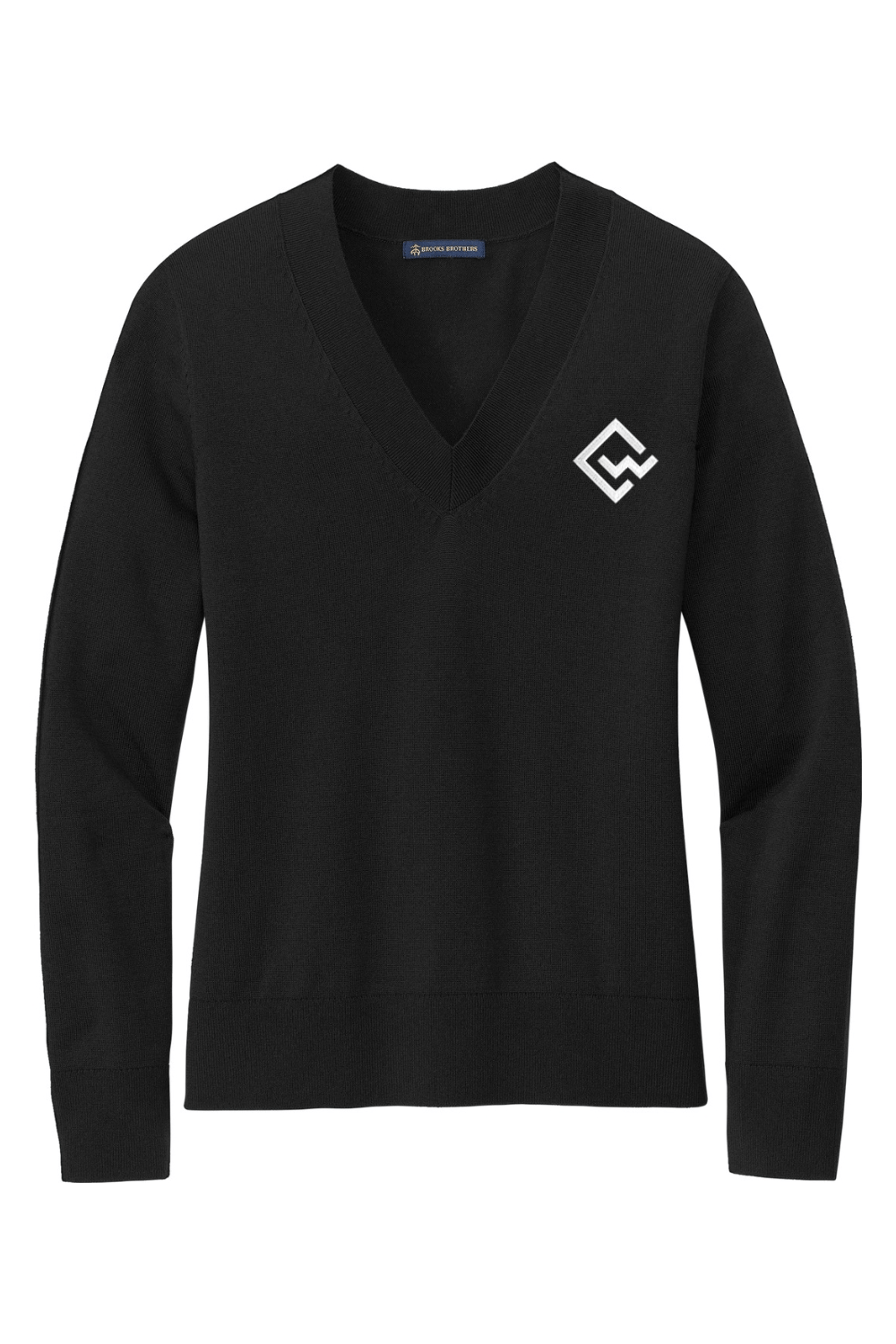 CYNDEO Wealth Partners Brooks Brothers Women's Cotton Stretch V-Neck Sweater Signature Lacrosse