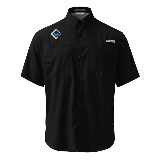 CYNDEO Wealth Partners Men's Embroidered Columbia Short Sleeve Button Shirt Signature Lacrosse