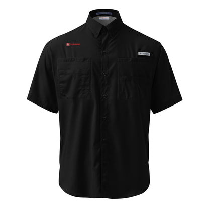 D1 Training Men's Embroidered Columbia Short Sleeve Button Shirt Signature Lacrosse