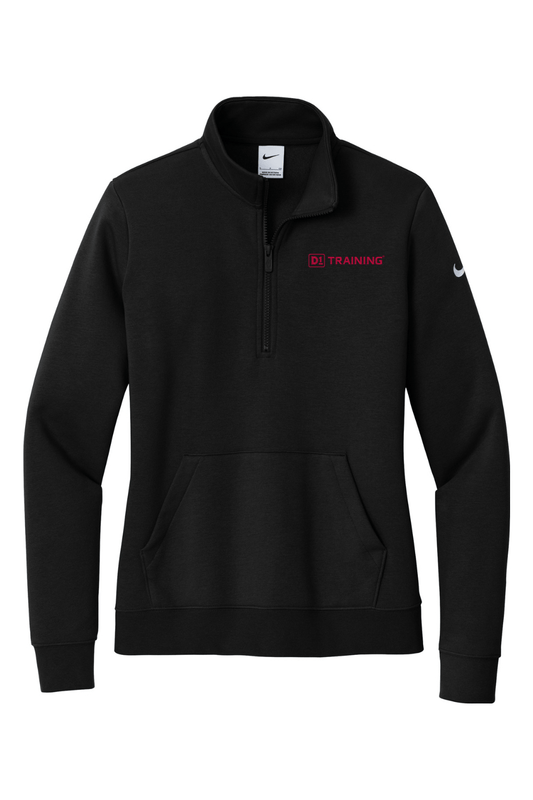 D1 Training Nike Ladies Club Fleece Sleeve Swoosh 1/2-Zip Signature Lacrosse