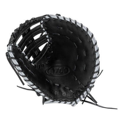 Wilson A700 Black/Silver/White 12.00" Baseball 1st Base Mitt WBW10163712