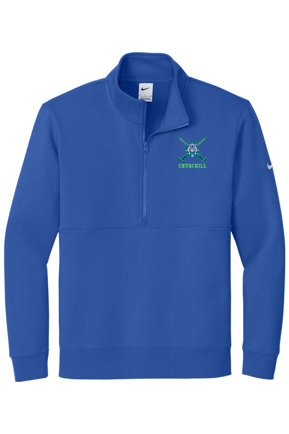 Winston Churchill Embroidered Nike Club Fleece Sleeve Swoosh 1/2-Zip