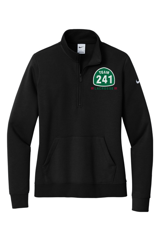 California Lacrosse Embroidered Nike Ladies Club Fleece Sleeve Swoosh 1/2-Zip