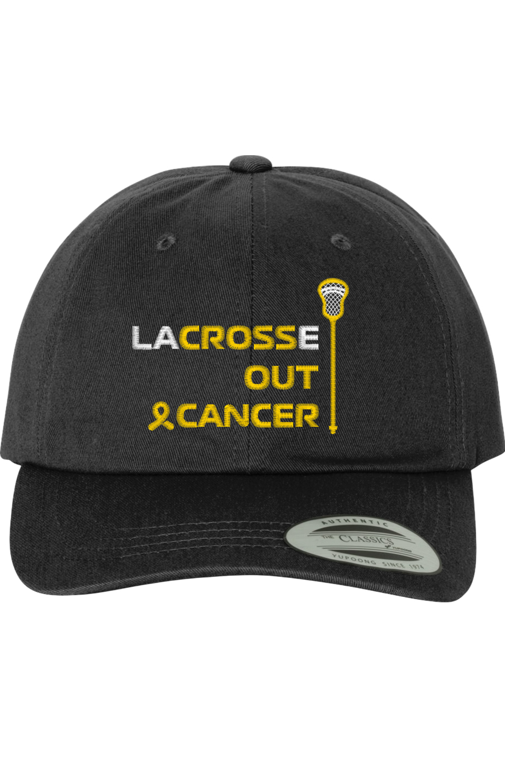 LaCROSSe Out Cancer Embroidered Dad Hat