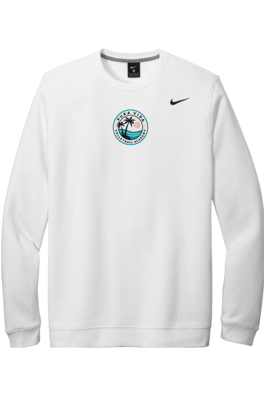 Pura Vida Volleyball Embroidered Nike Club Fleece Crew