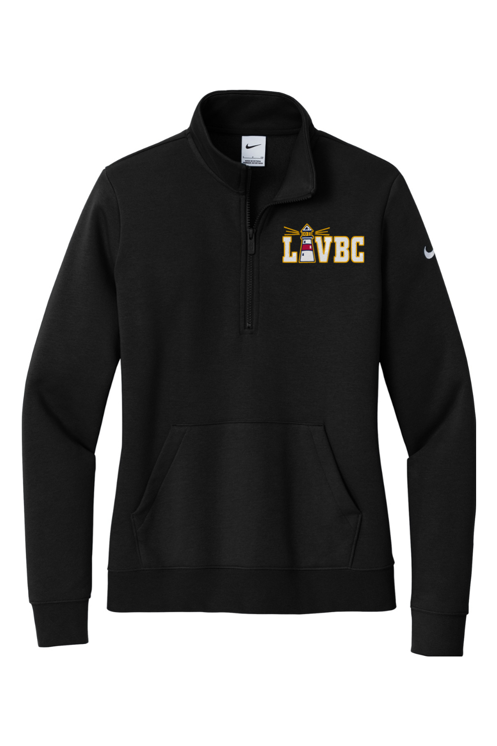 Long Island Volleyball Embroidered Nike Ladies Club Fleece Sleeve Swoosh 1/2-Zip