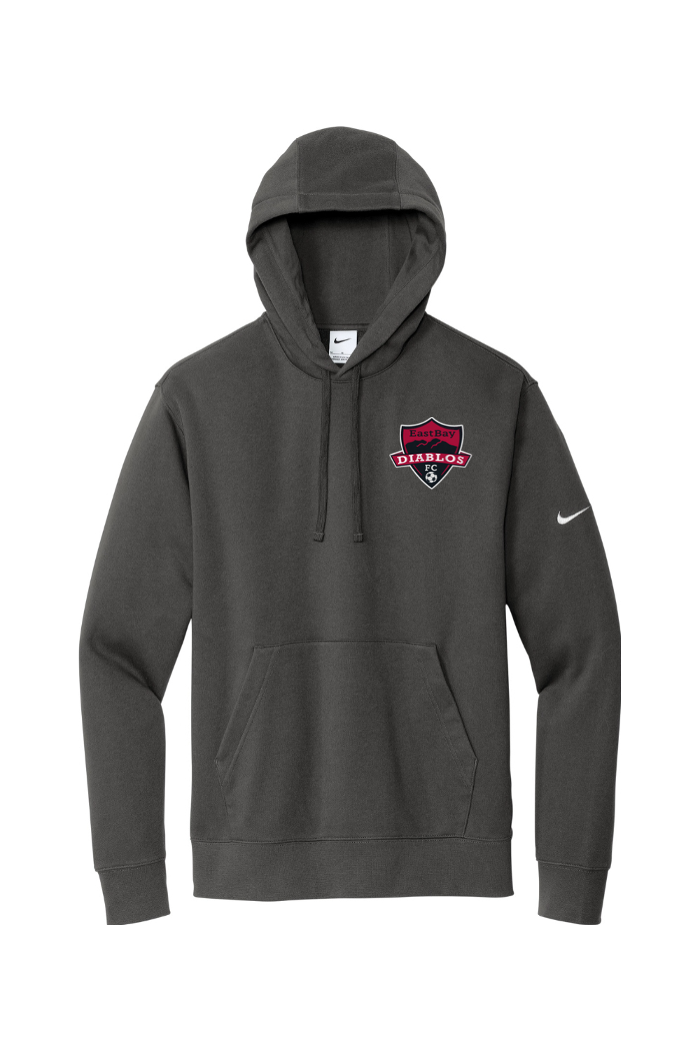 Diablos Futsal Embroidered Nike Club Fleece Sleeve Swoosh Pullover Hoodie