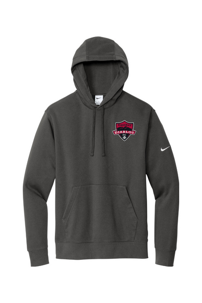 Diablos Futsal Embroidered Nike Club Fleece Sleeve Swoosh Pullover Hoodie