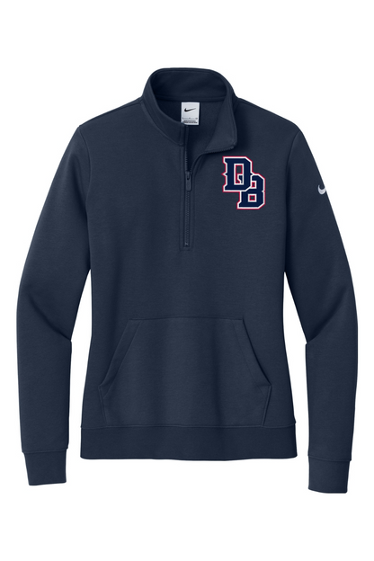 Dallas Bats Baseball Embroidered Nike Ladies Club Fleece Sleeve Swoosh 1/2-Zip