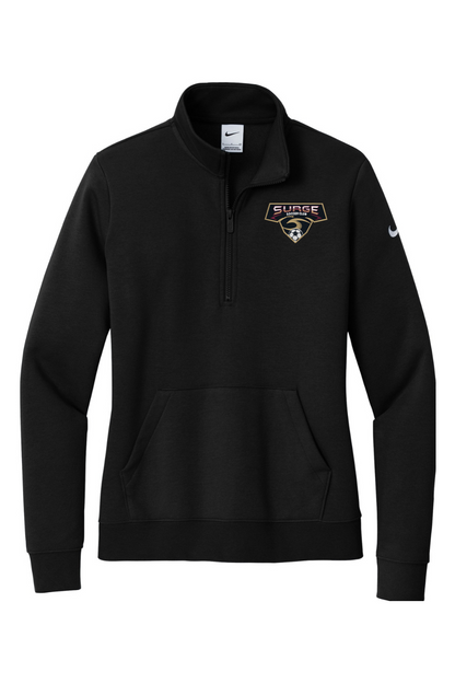 Surge Soccer Embroidered Nike Ladies Club Fleece Sleeve Swoosh 1/2-Zip