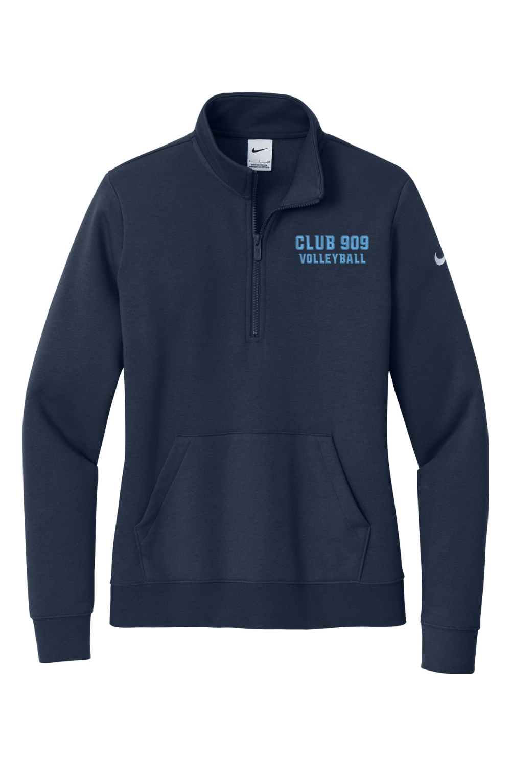 Risen 909 Coaches Embroidered Nike Ladies Club Fleece Sleeve Swoosh 1/2-Zip