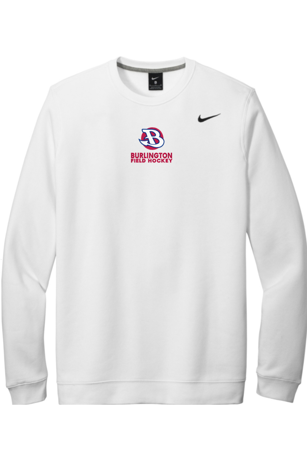 Burlington Field Hockey Embroidered Nike Club Fleece Crew