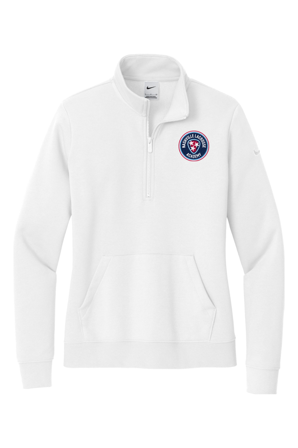 Nashville Lacrosse Embroidered Nike Ladies Club Fleece Sleeve Swoosh 1/2-Zip
