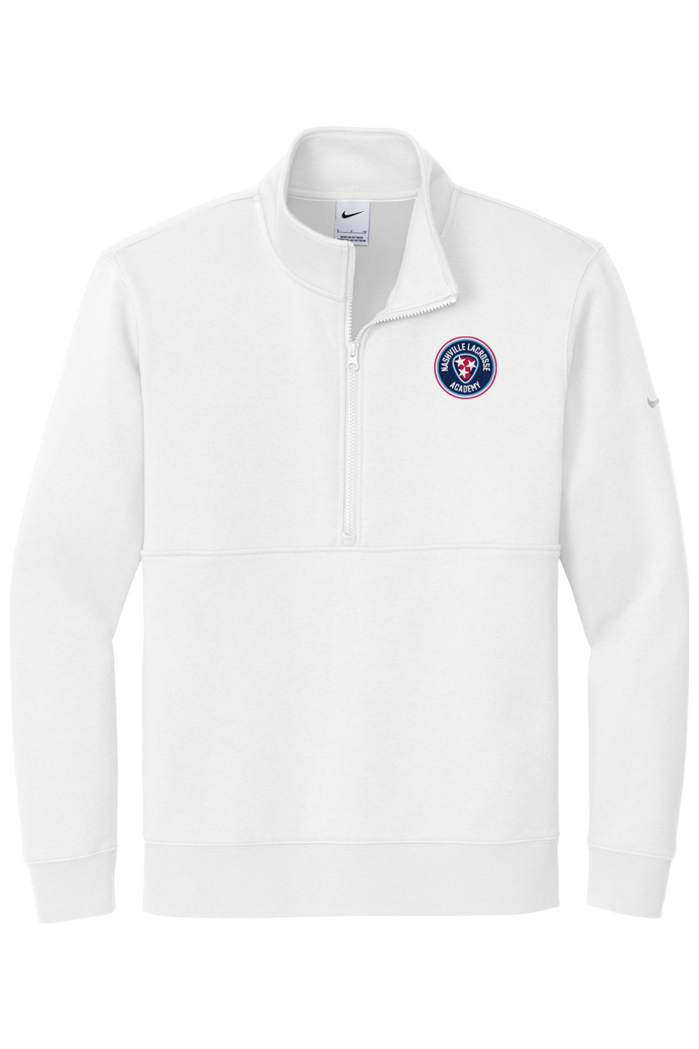 Nashville Lacrosse Embroidered Nike Club Fleece Sleeve Swoosh 1/2-Zip