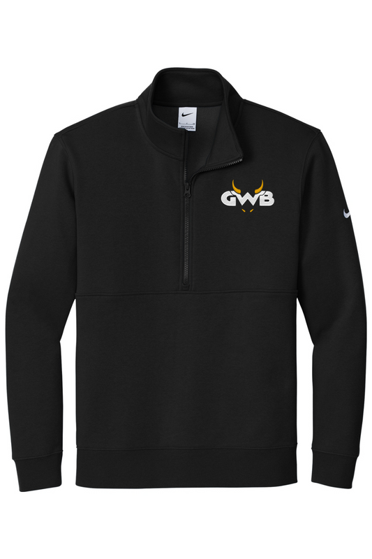Great White Buffalo Embroidered Nike Club Fleece Sleeve Swoosh 1/2-Zip