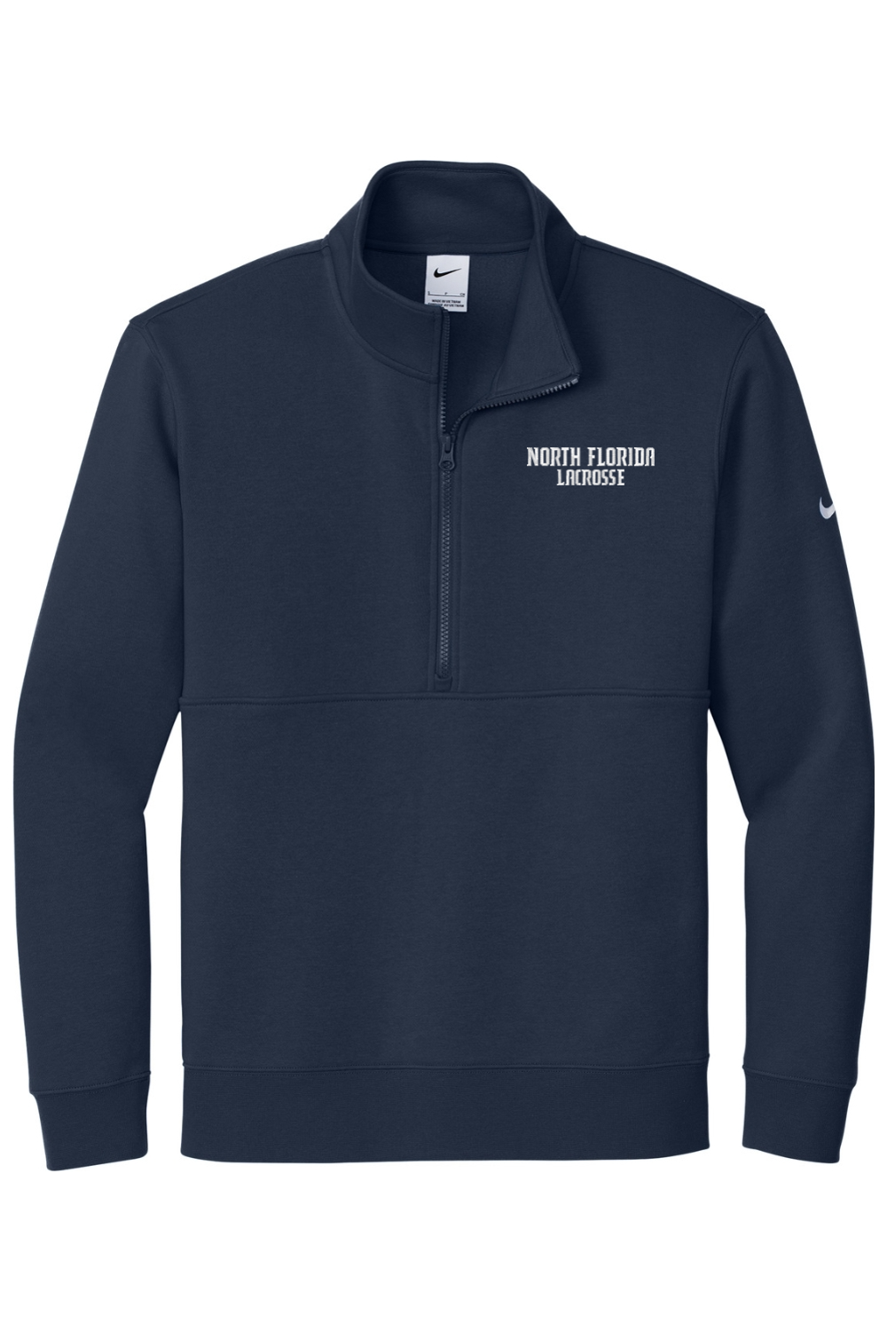 North Florida Lacrosse Embroidered Nike Club Fleece Sleeve Swoosh 1/2-Zip